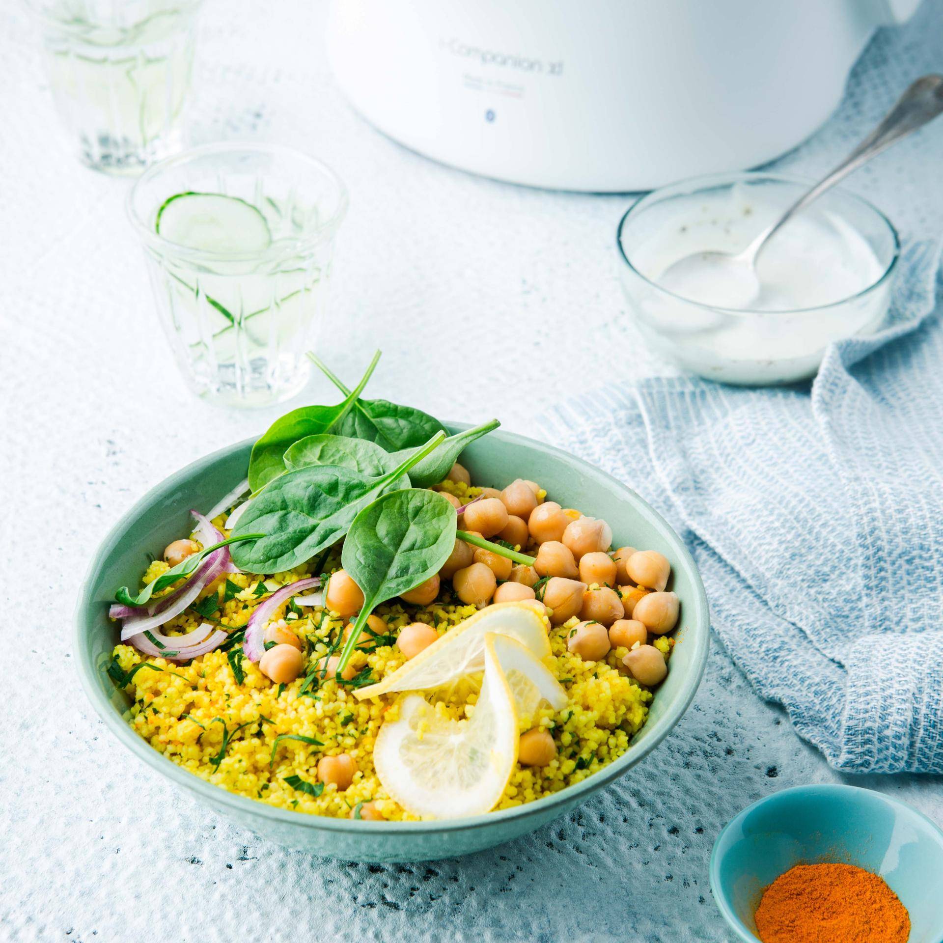 Semoule grillée au curcuma et pois chiches - Recepten Poêles et Casseroles | Tefal