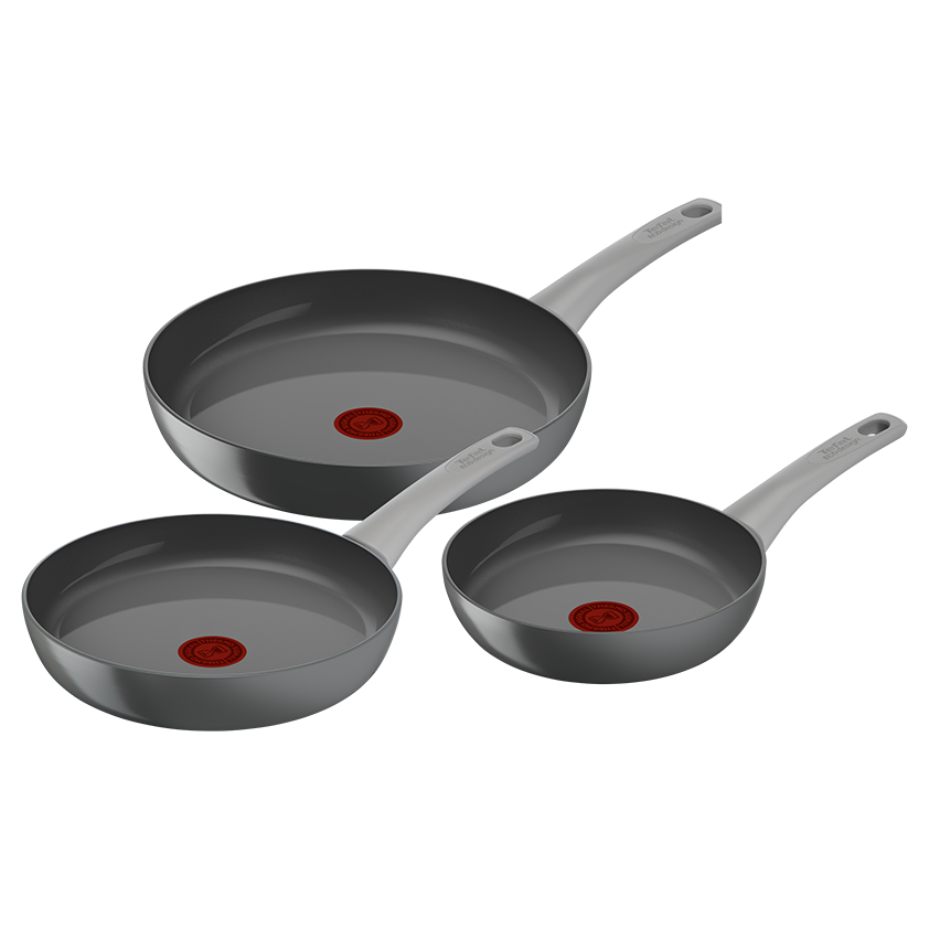 PACK WEB : Set de 3 poêles Renew On en céramique 20/24/28 cm + Couvercle offert