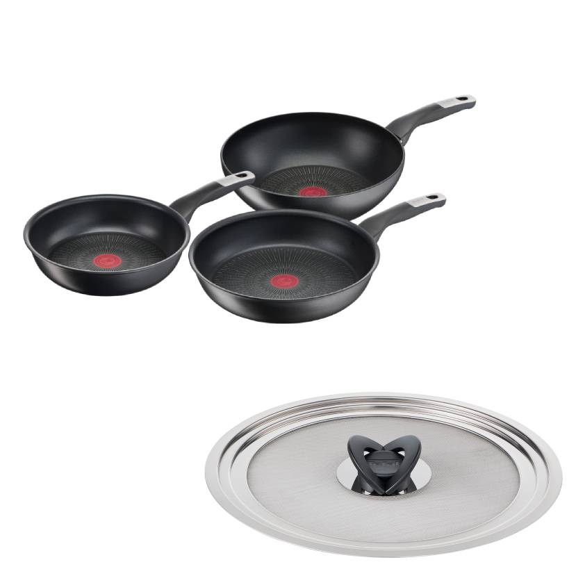 WEB PACK: Set van 2 pannen 24/28 cm + wok + anti-spatdeksel