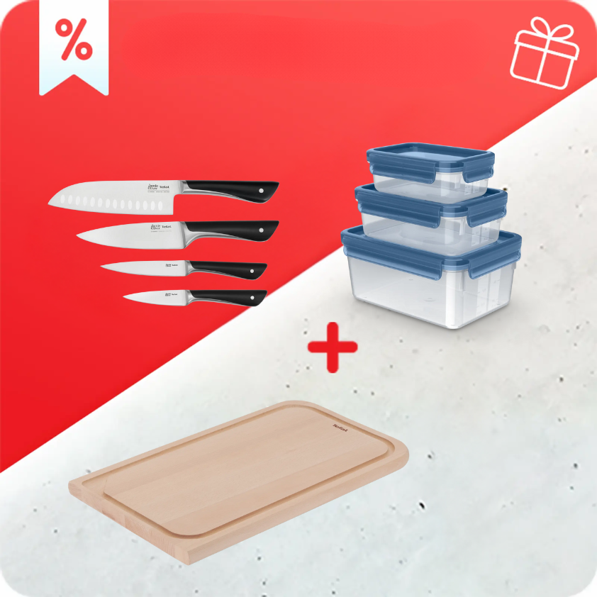 PACK WEB : Messen + snijplank + bewaardozen