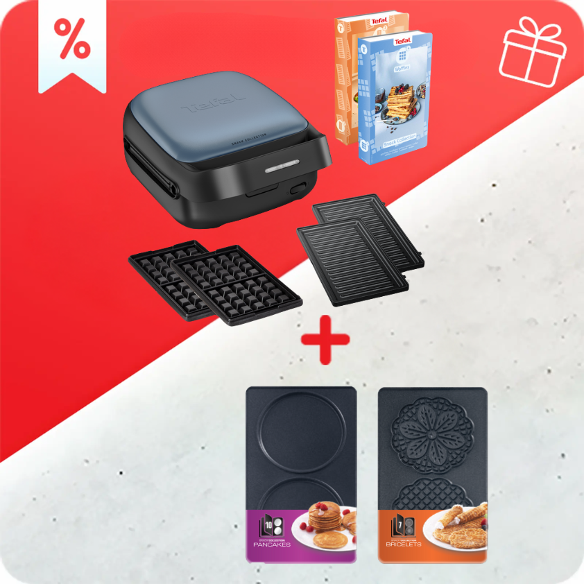 PACK WEB : Gaufrier Snack Collection + 2 lots de plaques